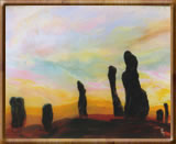 Encaustic Fine Art Paintings - Standing Stones of Callanish, Scotland