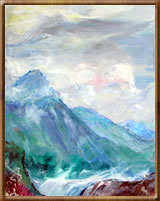Encaustic Fine Art Paintings - The Falls of Tummell Encaustic Fine Art Paintings - The Falls of Tummell