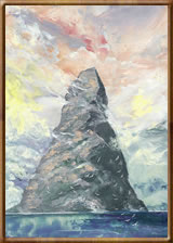 Encaustic Fine Art Paintings - Stac Lee, St Kilda, Outer Hebrides