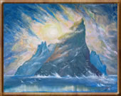 Encaustic Fine Art Paintings - Stac an Armin towards Boreray, St Kilda, Outer Hebrides