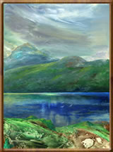Encaustic Fine Art Paintings - The Clisham across Loch Maaruig, Outer Hebrides Encaustic Fine Art Paintings - The Clisham across Loch Maaruig, Outer Hebrides