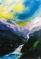 Encaustic Art - Postcards - Whitewater Dash